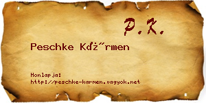 Peschke Kármen névjegykártya